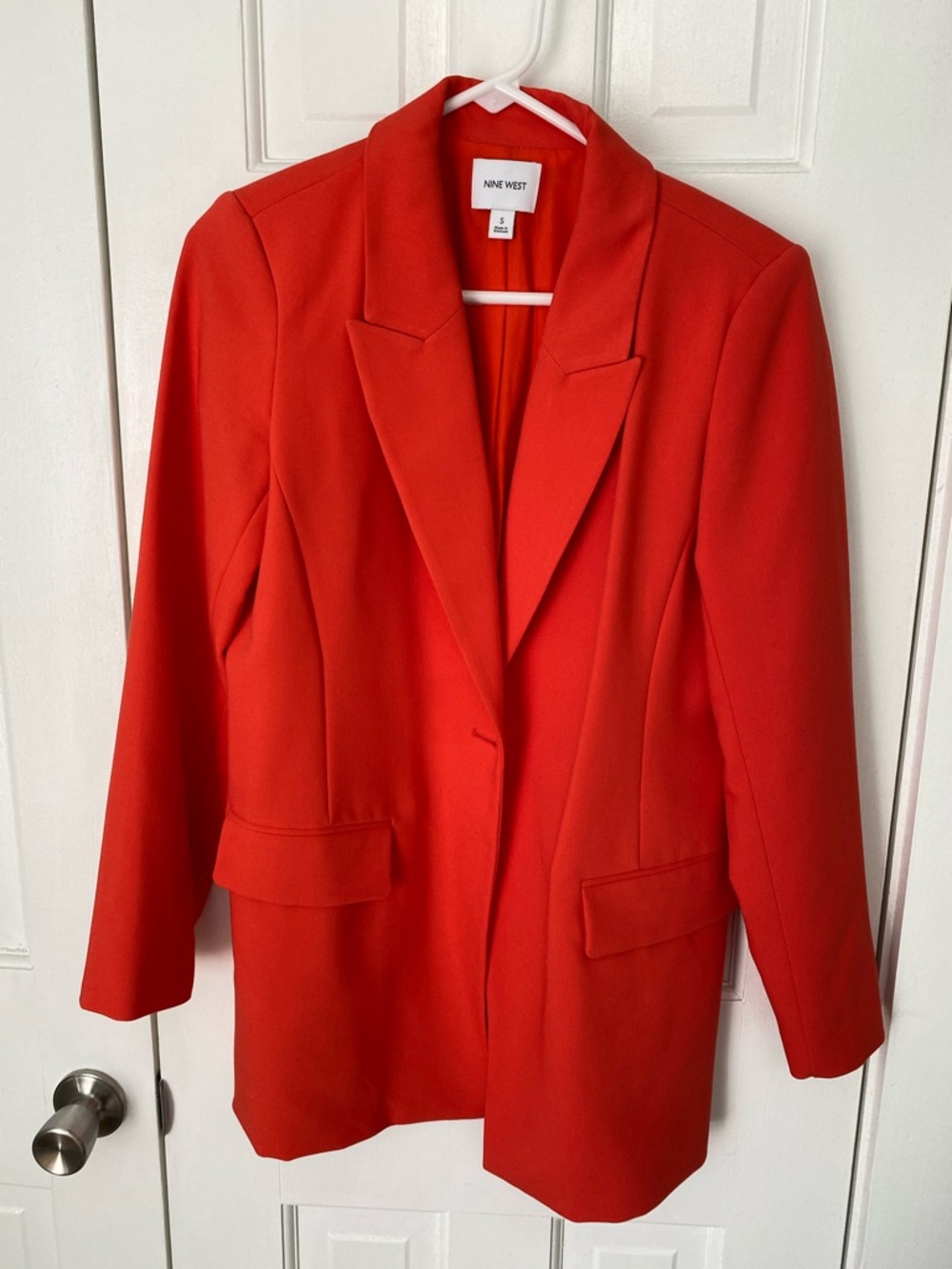 Nine West Bright Coral Red Women's Blazer Jacket